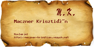 Maczner Krisztián névjegykártya